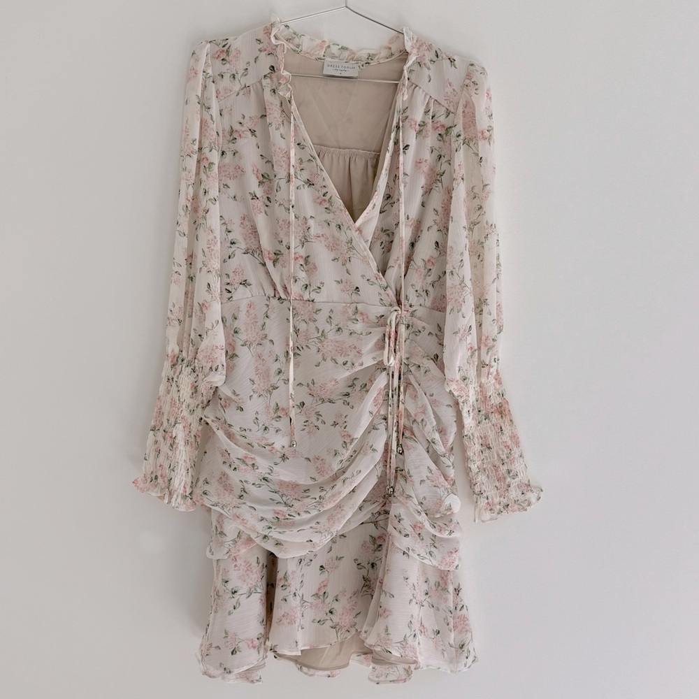 Dress Forum Pink Floral Long Sleeve Dress